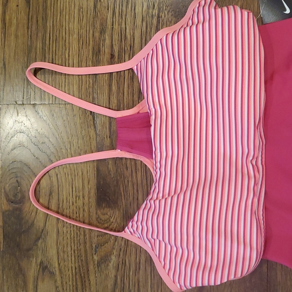 Womens Nike pink and white tankini swim top size M - Picture 2 of 6